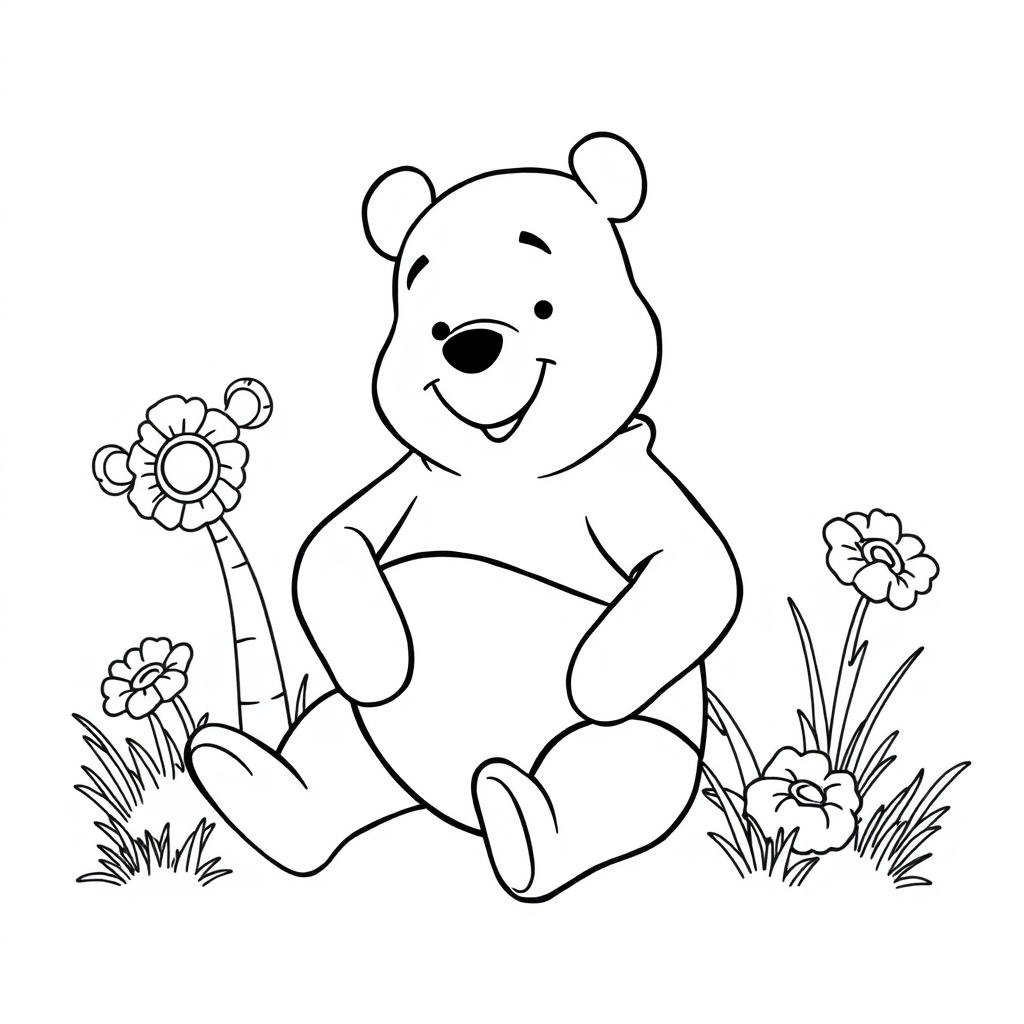 winnie the pooh line art
