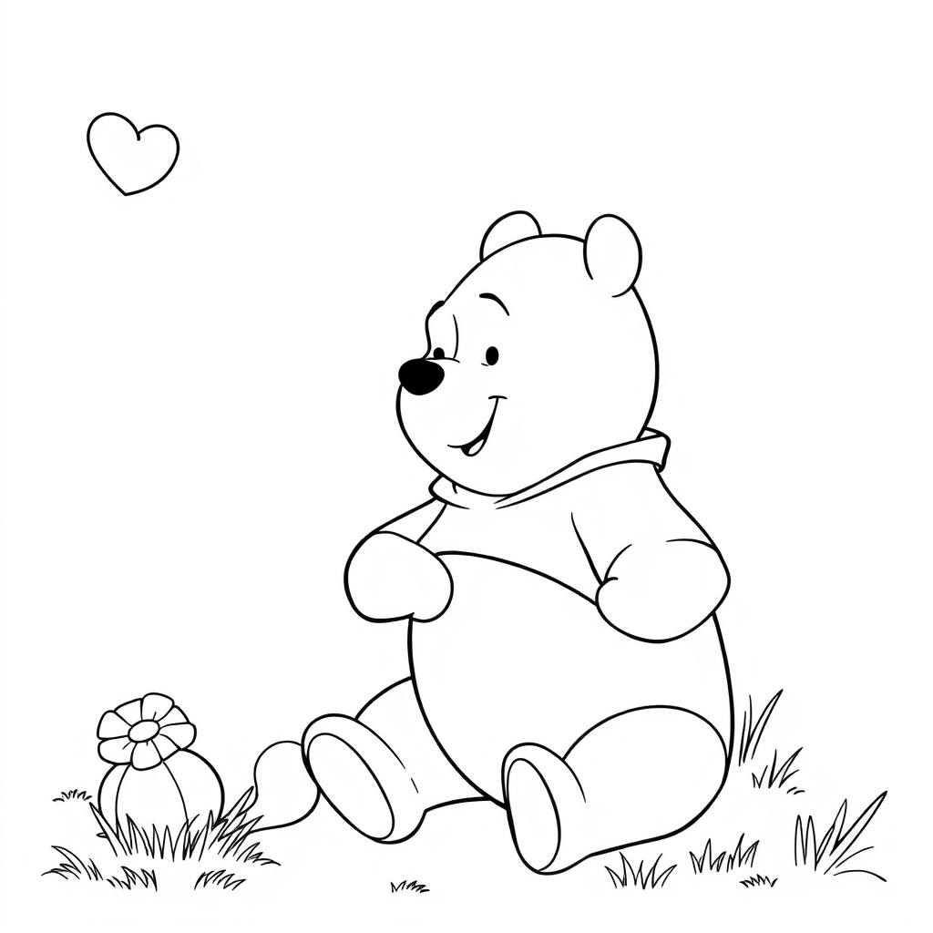 winnie the pooh line art